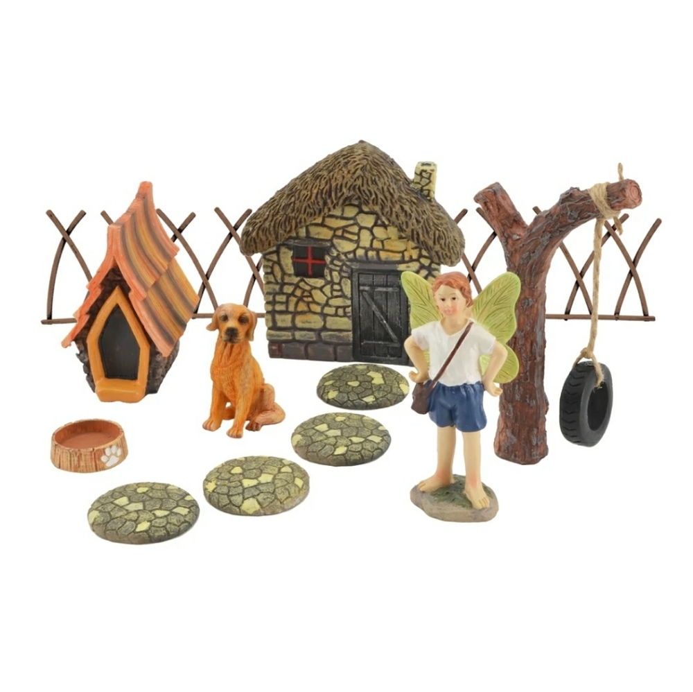 12 piece miniature resin fairy garden kit